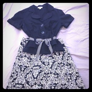 Coldwater Creek Black and White Skirt Set